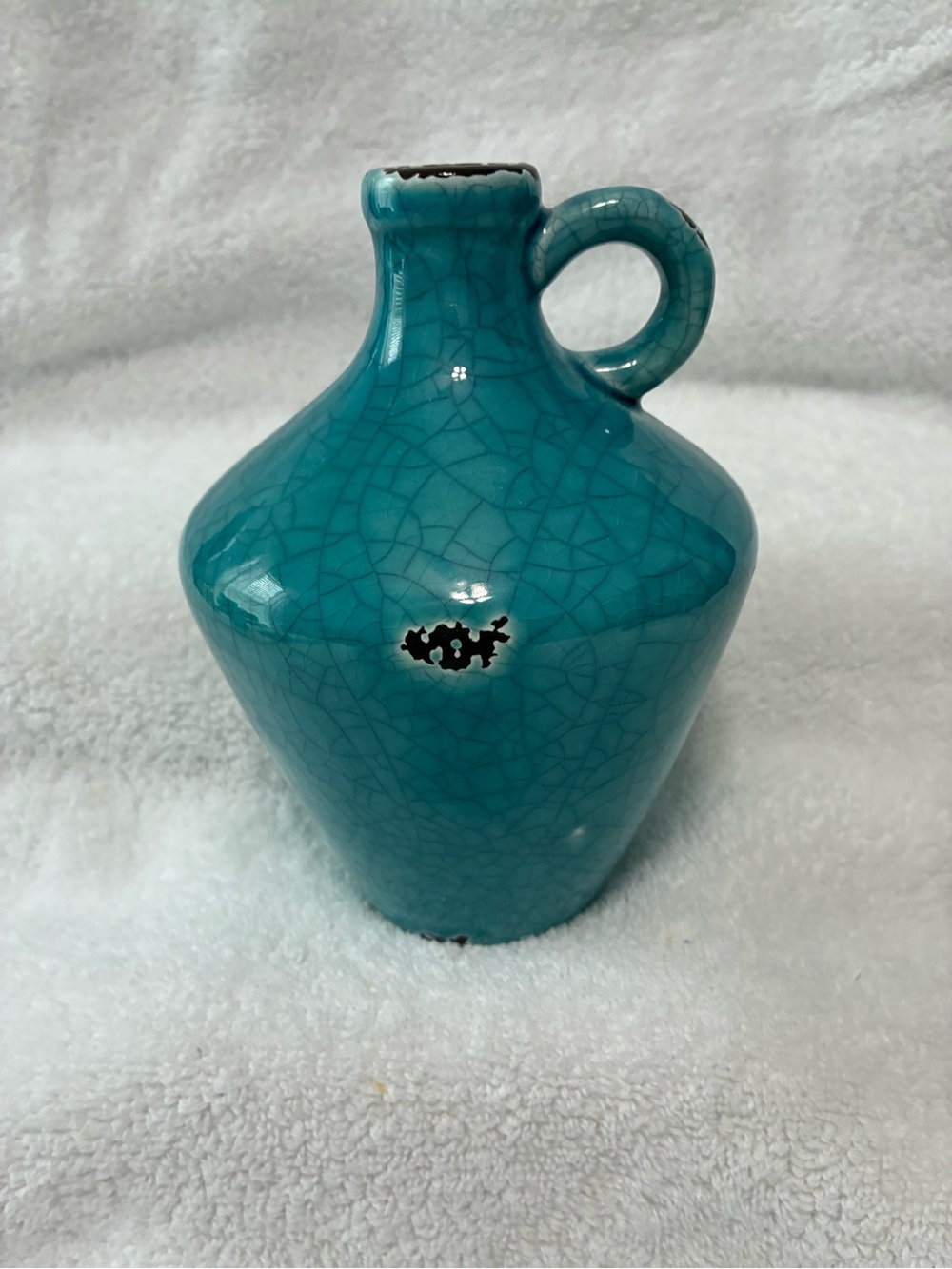 Source Unknown Turquoise Crackle-Glaze Ceramic Jug Vase